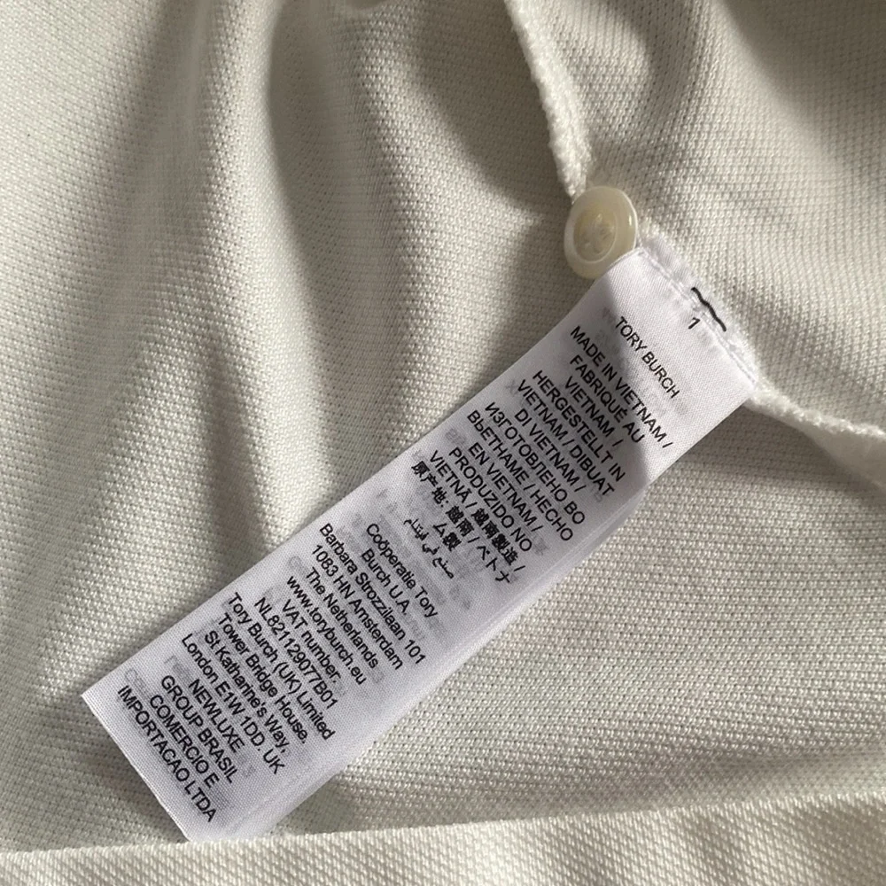 Tory Sport White Polo Shirt with Multicolor Trim - Picture 8 of 8